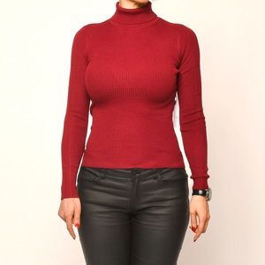 Dark Red Turtleneck top